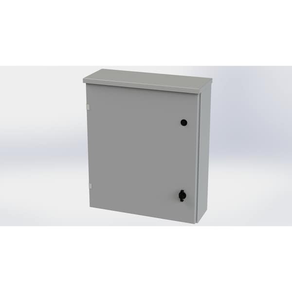 1/4 Turn Knob Latch Electrical Enclosures, 24 in H, 6 in D, 20 in W, NEMA 3R, Galvanized Steel